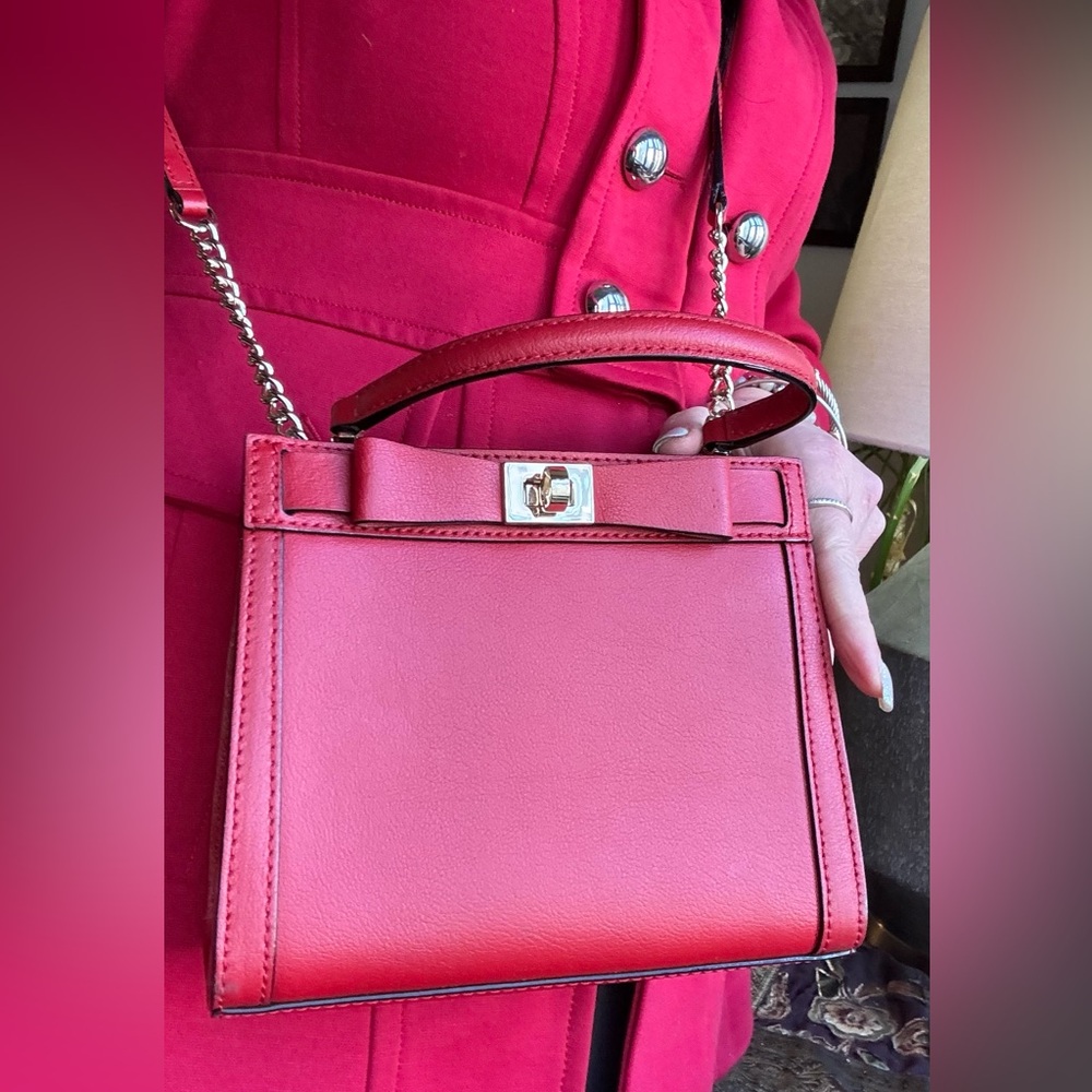Authentic Kate Spade leather small kisslock 2 compartments Crosby /satchel - Picture 2 of 16
